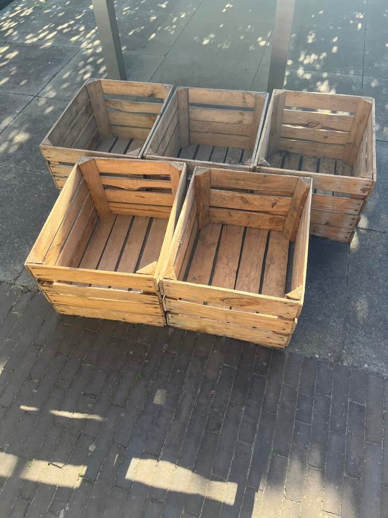 5 houten kratten / fruitkisten, Doe-het-zelf en Verbouw, Ophalen, Gebruikt, 40 tot 60 cm, 50 tot 75 cm