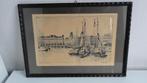 Litho H. Estgerbuh Rotterdam Oude Haven E, Antiek en Kunst, Ophalen of Verzenden