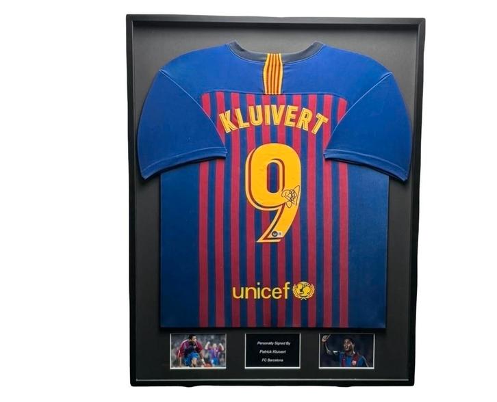 Patrick Kluivert FC Barcelona 18/19 ingelijst thuis Shirt, Verzamelen, Sportartikelen en Voetbal, Nieuw, Shirt, Buitenlandse clubs