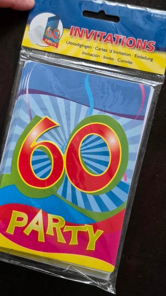 Uitnodigingen party 60 NIEUW, Ophalen of Verzenden, Nieuw, Overige