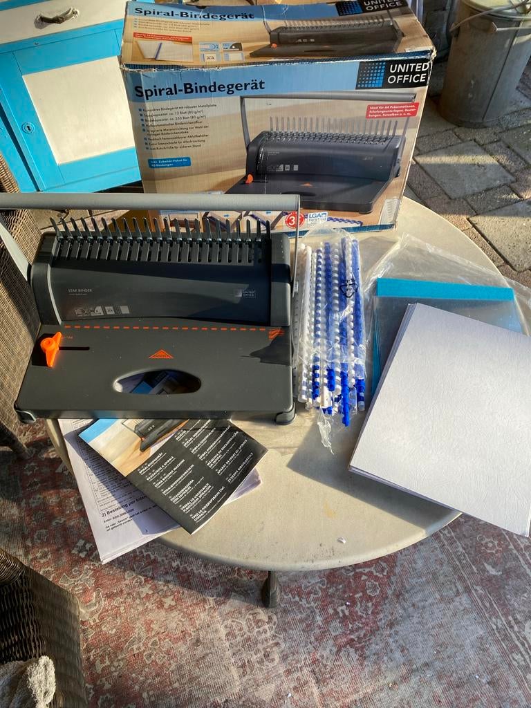 Spiraal inbindapparaat United Office Star Binder, Ophalen of Verzenden, Gebruikt, Overige typen