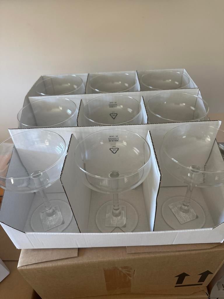 9 IKEA coupé glazen - Nieuw in doos, Ophalen, Nieuw, Glas