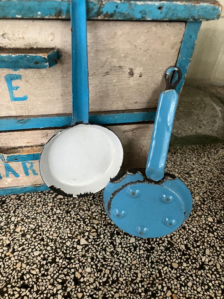 Emaille blauw, Ophalen of Verzenden