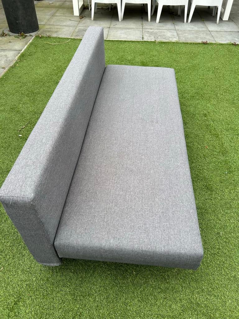Grijze slaapbank met opbergruimte, Huis en Inrichting, Ophalen, Gebruikt, Tweepersoons, Overige maten