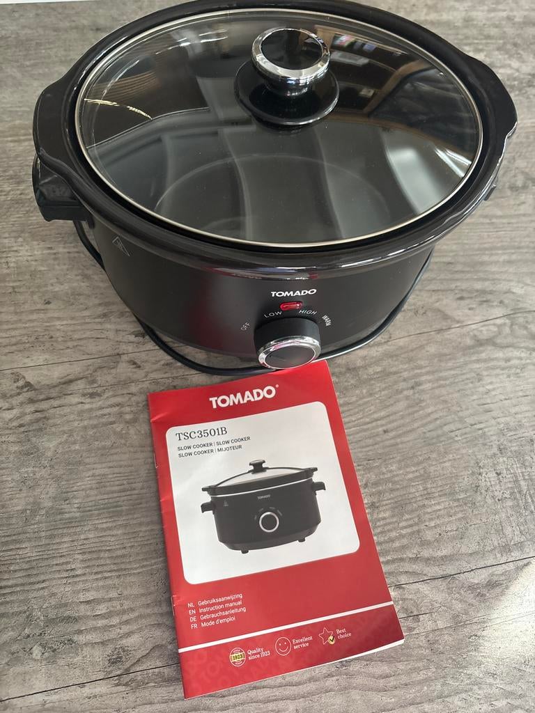 Tomado TSC3501B Slowcooker - Zwart, Ophalen of Verzenden, Zo goed als nieuw