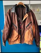 Vintage leren bomberjack met Machu Picchu borduursel, Ophalen of Verzenden, Gedragen, Maat 46/48 (XL) of groter, Bruin