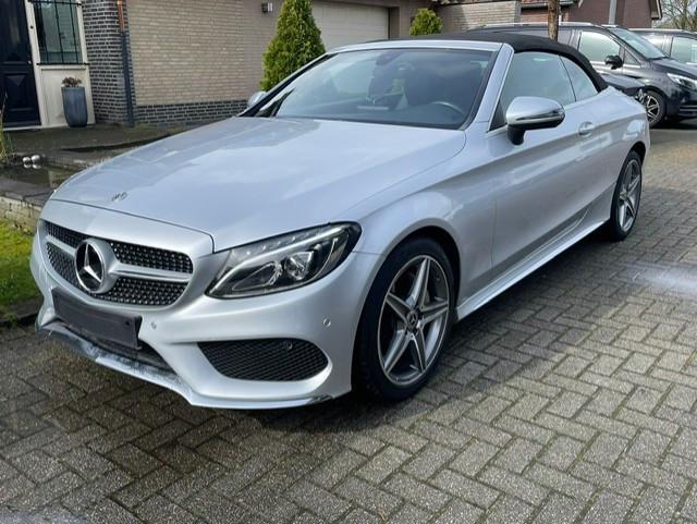 Mercedes-Benz C-klasse Cabrio 180 AMG LINE NAVI CAMERA LED, Auto diversen, Schadeauto's, Automaat, Cabriolet, Zilver of Grijs