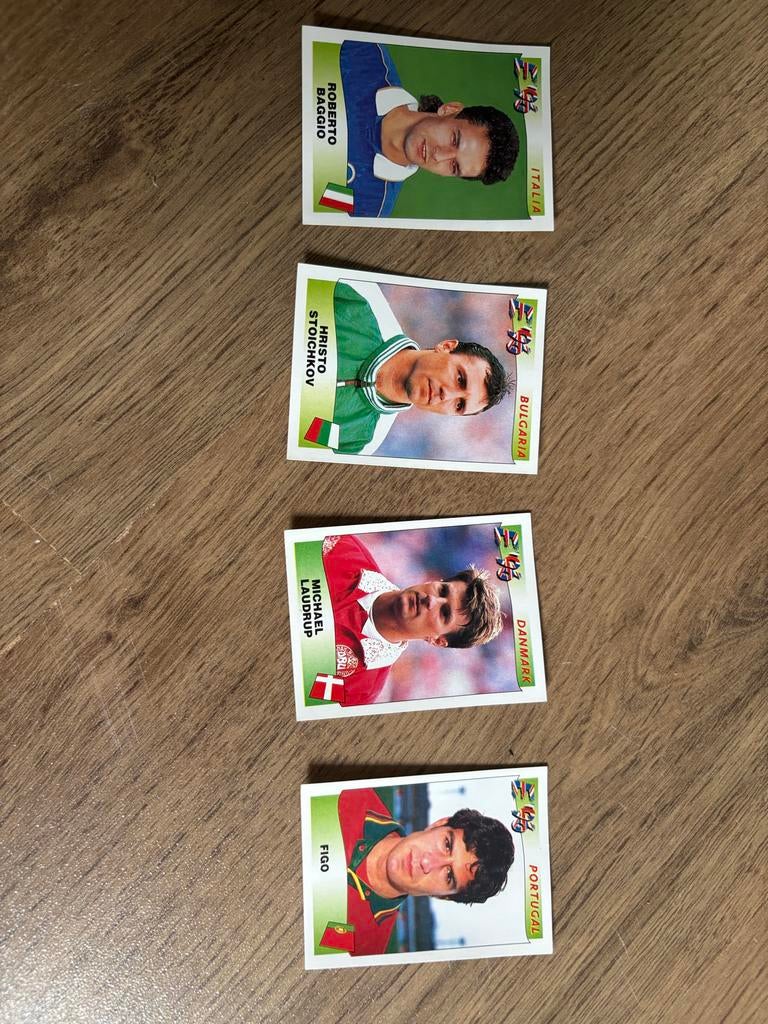Panini EK 1996: Baggio, Stoichkov, Figo, Laudrup, Verzamelen, Ophalen of Verzenden