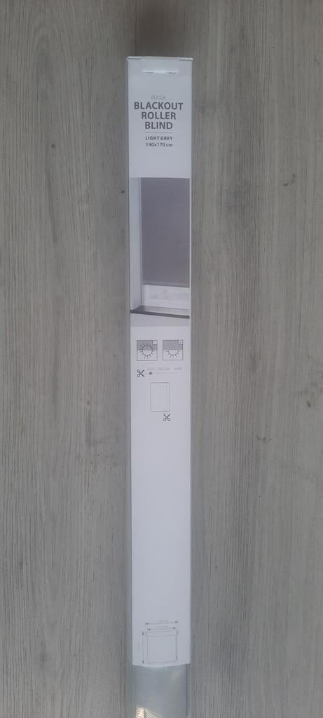 Verduisterend rolgordijn 1.40 x 1.70 cm, Ophalen, 100 tot 150 cm, Nieuw, Grijs