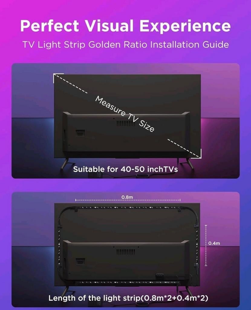 LED Strip TV Achtergrondverlichting for 40-50 inch tv Nieuw, Shenzhen, China, Support@generic.com, Nieuw, Generic