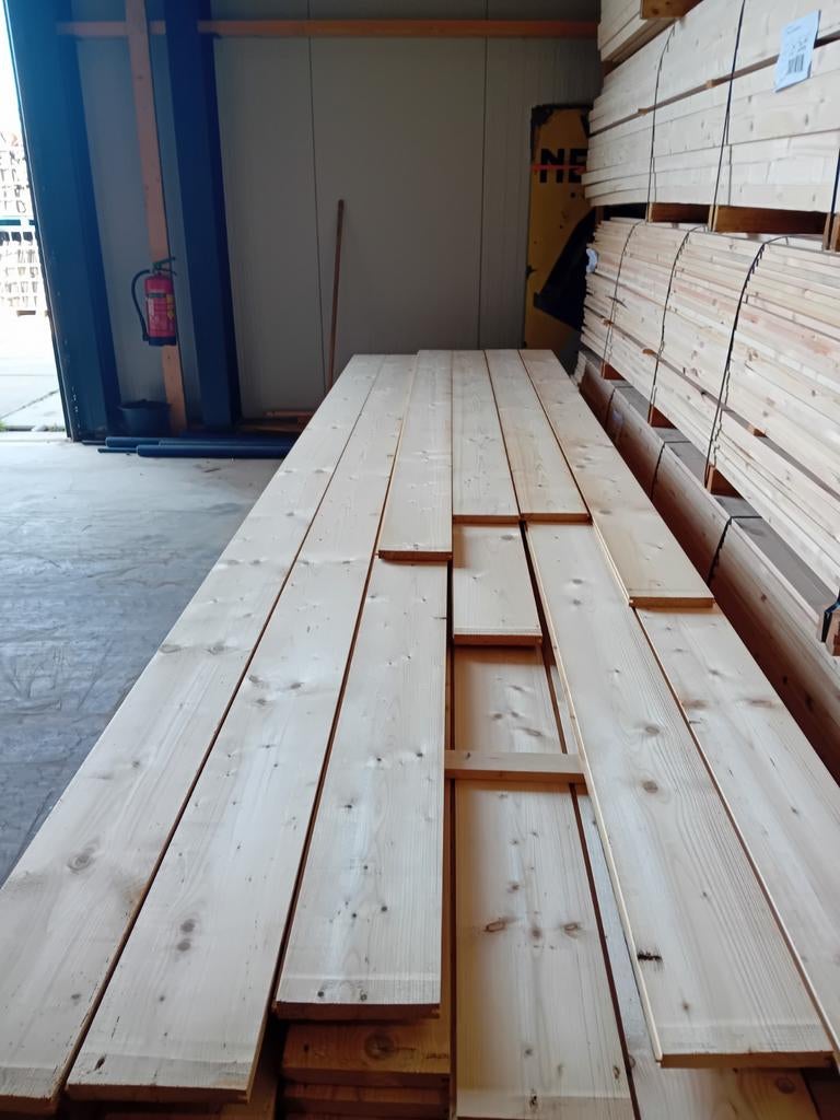 Vloerhout gezaagd uit gebruikte balken 18cm breed 24mm dik, Ophalen, Gebruikt, Vloerdelen of -planken, 10 m² of meer