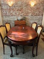 Klassieke ovale mahonie eetkamertafel (uitschuifbaar), Ophalen, Gebruikt, 100 tot 150 cm, 200 cm of meer