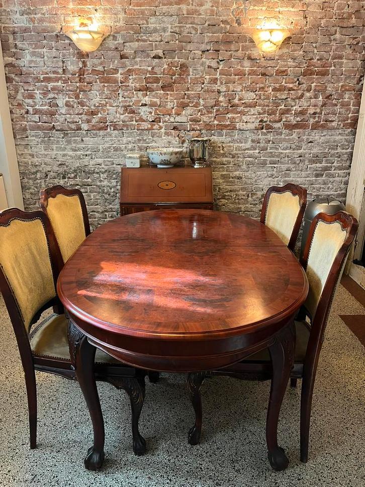 Klassieke ovale mahonie eetkamertafel (uitschuifbaar), Huis en Inrichting, Tafels | Eettafels, Gebruikt, 100 tot 150 cm, 200 cm of meer