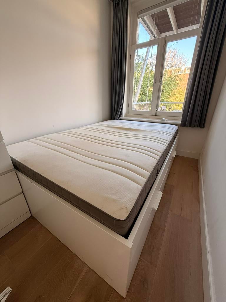 IKEA BRIMNES Bedframe compleet & goede staat, Ophalen, Wit, Tweepersoons, 140 cm