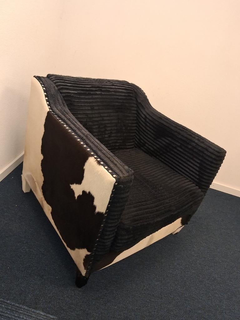 Koeien fauteuil, Ophalen, 75 tot 100 cm, 75 tot 100 cm, Leer
