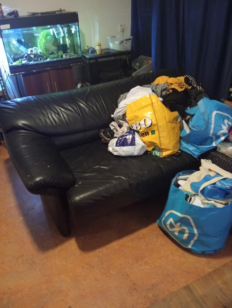 Slaapbank echt leer, 100 tot 125 cm, 150 tot 200 cm, Tweepersoons, Leer