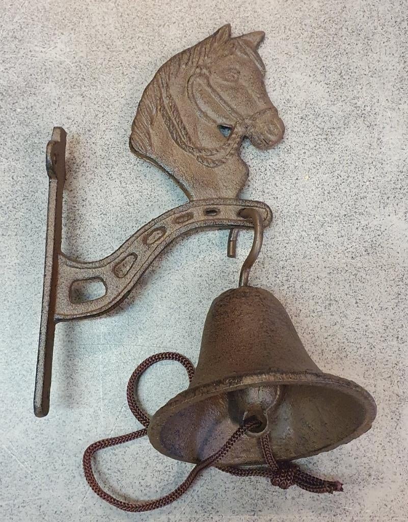 DEURBEL / PAARDENHOOFD / PAARD / GIETIJZER, Huis en tuin decoratie Marie, Nieuw, Info@huisentuindecoratiemarie.nl, Peize