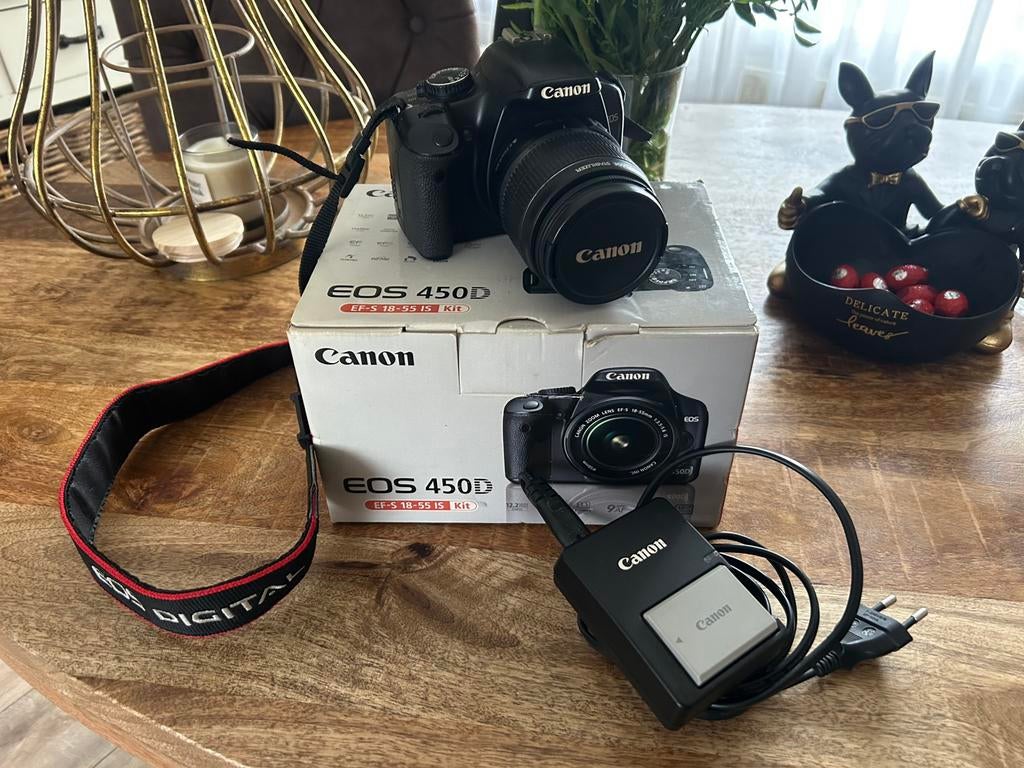 Canon EOS 450D Starterkit inclusief 18-55MM Lens, Audio, Tv en Foto, Fotocamera's Digitaal, Ophalen, Spiegelreflex, Canon, Zo goed als nieuw