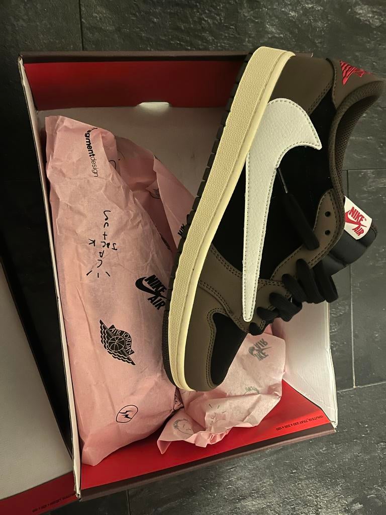 Nike Air Jordan 1 Low Travis Scott Reverse Mocha, Ophalen, Nieuw, Bruin, Sneakers of Gympen