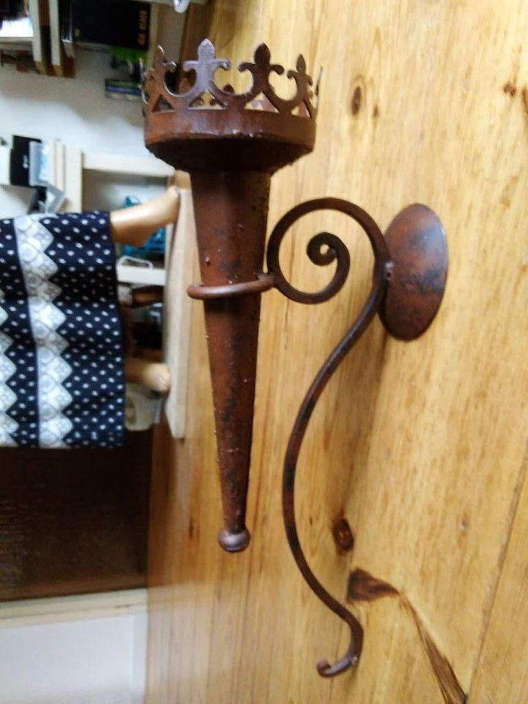 Muurkandelaar, kasteeltoorts, GRATIS kaars!, Ophalen of Verzenden, Overige materialen