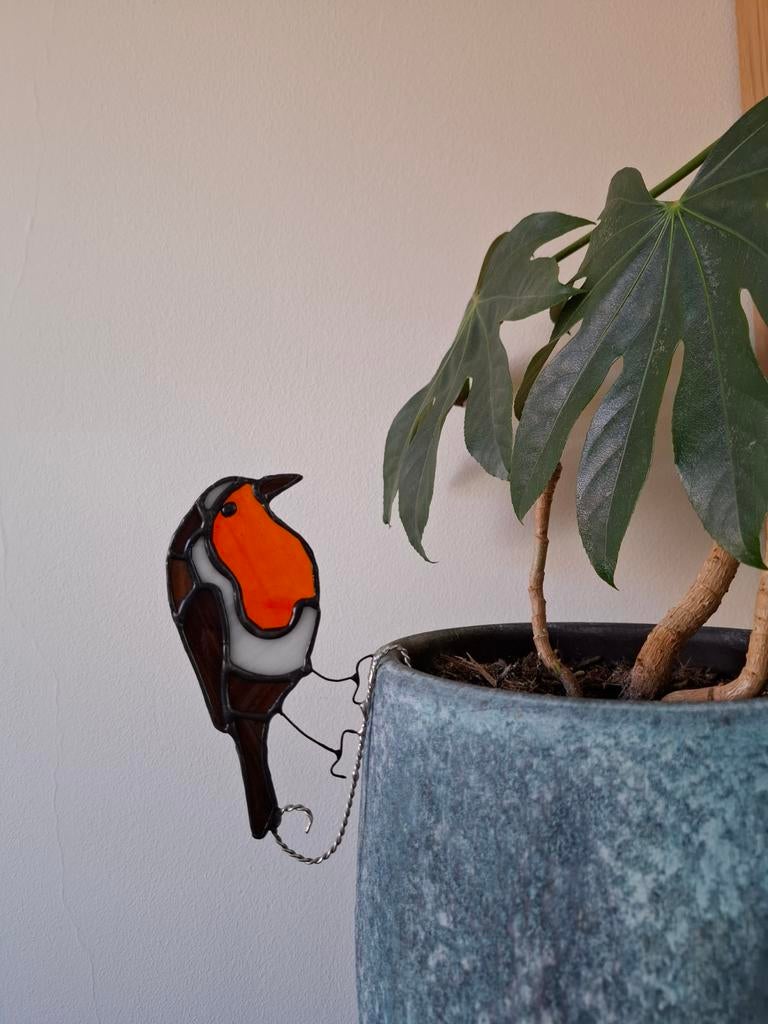 Tiffany glas in lood vogel, Ophalen of Verzenden