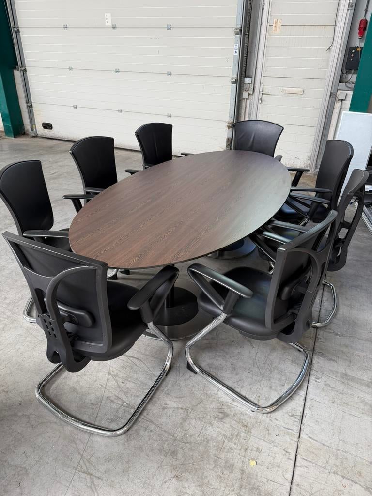 Vergadertafel met stoelen, Ophalen, Gebruikt, 100 tot 150 cm, 200 cm of meer