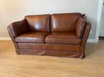 Leren kasteelbank met losse kussens, Gebruikt, 150 tot 200 cm, Tweepersoons, Ophalen of Verzenden