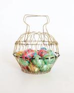 Vintage Franse messing (eier)mandjes retro mand schaal, Erdecor escaut, Overige materialen, Mand, Ophalen of Verzenden