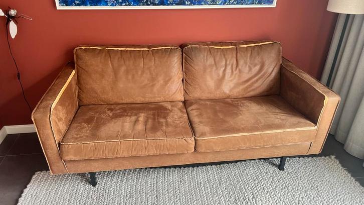 Bepure home rodeo bruine eco leren bank met 2,5 zitplaatsen, Huis en Inrichting, Banken | Bankstellen, Gebruikt, Rechte bank, Tweepersoons