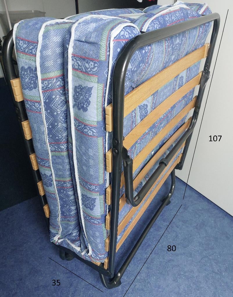 Opklapbed, Huis en Inrichting, Slaapkamer | Bedden, Ophalen, Eenpersoons, Blauw, 190 cm of minder
