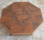 Salontafel Vintage Hout Tegels Brutalist Mid Century 60 70, Huis en Inrichting, Tafels | Salontafels, Ophalen, Gebruikt, Overige materialen