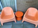 Ikea Skarpö loungestoelen/tuinstoelen oranje, Ophalen, Gebruikt, Kunststof, Stapelbaar