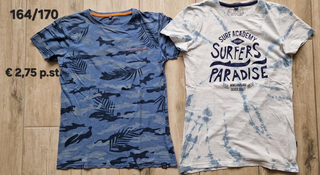 164/170 Stoere shirts met korte mouw € 2,75 p.st., Kinderen en Baby's, Kinderkleding | Maat 164, Ophalen of Verzenden, Zo goed als nieuw