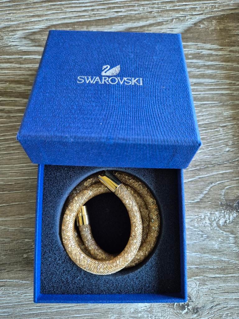 Swarovski Armband Goudkleurig met Kristallen, Sieraden, Tassen en Uiterlijk, Armbanden, Met kristal, Overige materialen, Ophalen of Verzenden