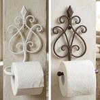 Brocante toiletrolhouder gietijzer bruin, Ophalen of Verzenden