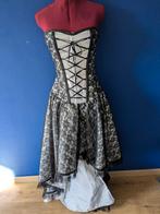 Burleska mollflander jurk met korset, Kleding | Dames, Jurken, Wit, Burleska, Ophalen of Verzenden, Zo goed als nieuw