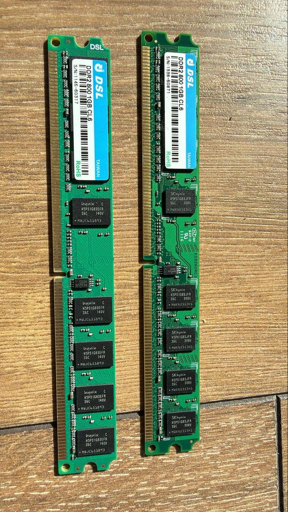 DSL DDR2 800 1GB CL6 RAM geheugen, Computers en Software, RAM geheugen, Ophalen, Gebruikt, DDR2, Desktop
