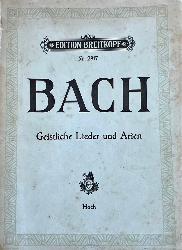 Bach Geistlic Lieder und Arien Editie Breitkopf Nr. 281 (NL), Gebruikt, Klassiek, Zang, Ophalen of Verzenden