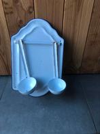 Vintage geëmailleerde lepelrek met twee pollepels, Ophalen of Verzenden