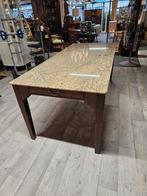 Eettafel met houten onderstel en marmeren blad, Ophalen of Verzenden, Nvt, Nvt, Nvt
