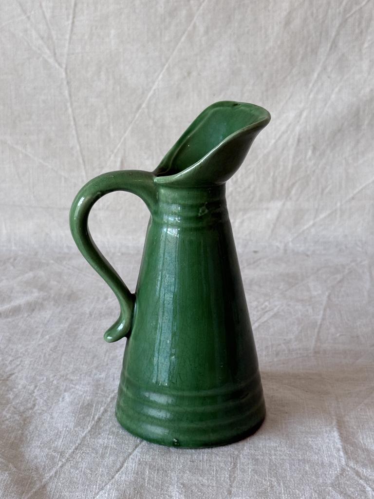 Vintage Keramieken Kan in Levendig Groen Glazuur, Antiek en Kunst, Antiek | Keramiek en Aardewerk, Ophalen of Verzenden