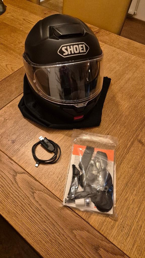 Shoei Neotec 3 Mat Zwart Large + Sena SRL3, Motoren, Systeemhelm, Dames, Ophalen of Verzenden, Shoei