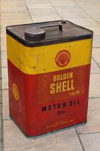 oude groote olie blik shell 25 liter Zweden 1930, Verzamelen, Ophalen of Verzenden, Gebruikt, Reclamebord
