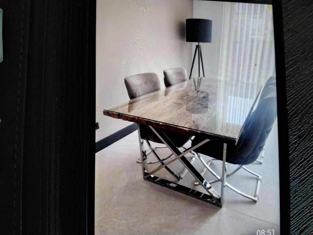 Richmond tafel origineel, Ophalen, Glas, 50 tot 100 cm, Zo goed als nieuw