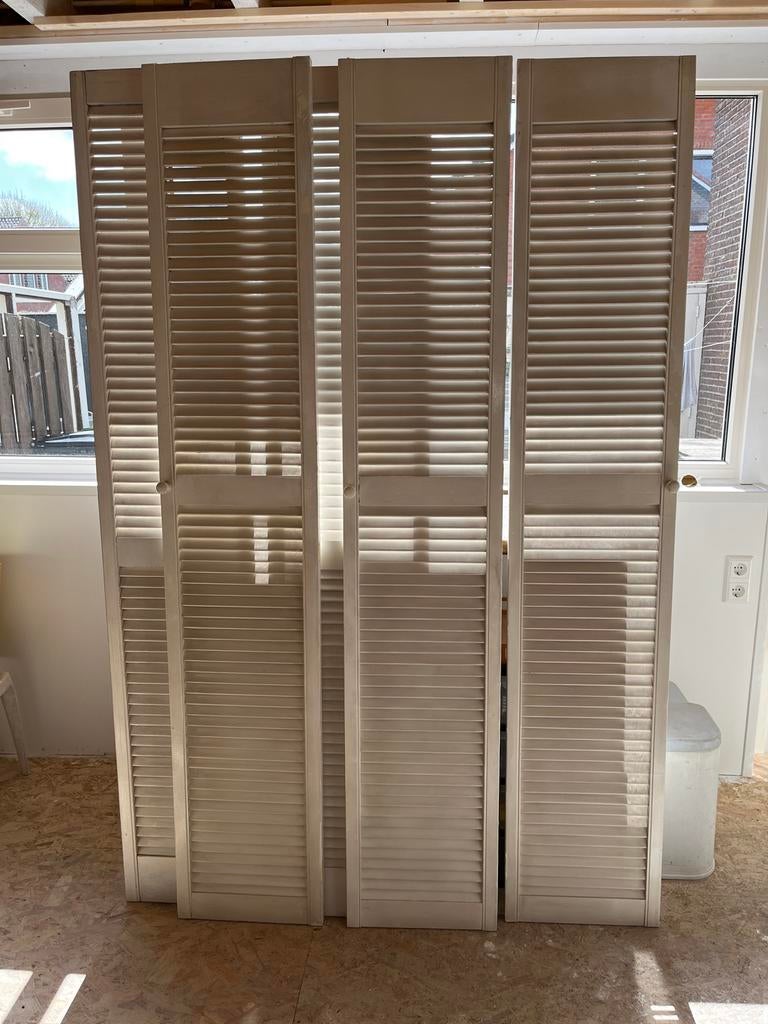 3 Louvre schermen - 37,5 cm breed, 198,5 cm hoog, Ophalen, Minder dan 50 cm, Gebruikt, Crème