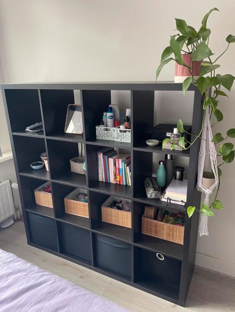 2x 16 vaks ikea kallax open kast vakkenkast zwart, Huis en Inrichting, Ophalen, 100 tot 150 cm, 5 laden of meer, 100 tot 150 cm