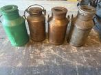 4 oude melkbussen, waaronder 2 koperen, Ophalen of Verzenden, Koper