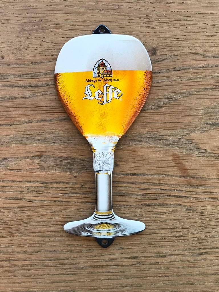Leffe Bier emaille reclamebord, Ophalen of Verzenden, Gebruikt, Reclamebord, Plaat of Schild, Overige merken