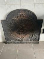 Antieke gietijzeren haardplaat met cherubijnen, Ophalen
