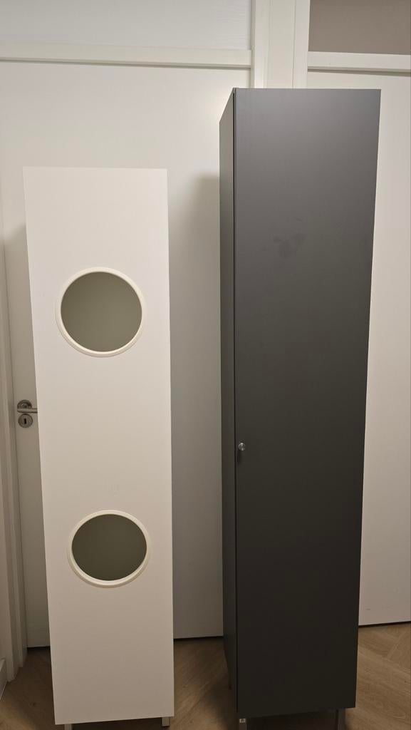 IKEA Badkamerkasten - Hoog en Smal (Wit en Antraciet), Ophalen, 25 tot 50 cm, 50 tot 100 cm, (Half)hoge kast